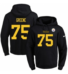 NFL Mens Nike Pittsburgh Steelers 75 Joe Greene BlackGold No Name Number Pullover Hoodie