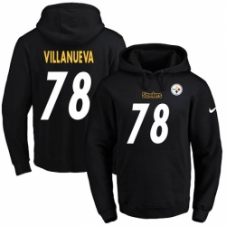 NFL Mens Nike Pittsburgh Steelers 78 Alejandro Villanueva Black Name Number Pullover Hoodie