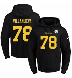 NFL Mens Nike Pittsburgh Steelers 78 Alejandro Villanueva BlackGold No Name Number Pullover Hoodie