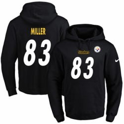NFL Mens Nike Pittsburgh Steelers 83 Heath Miller Black Name Number Pullover Hoodie