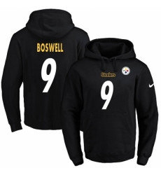 NFL Mens Nike Pittsburgh Steelers 9 Chris Boswell Black Name Number Pullover Hoodie
