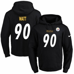 NFL Mens Nike Pittsburgh Steelers 90 T J Watt Black Name Number Pullover Hoodie