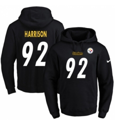 NFL Mens Nike Pittsburgh Steelers 92 James Harrison Black Name Number Pullover Hoodie