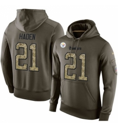 NFL Nike Pittsburgh Steelers 21 Joe Haden Green Salute To Service Mens Pullover Hoodie