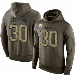 NFL Nike Pittsburgh Steelers 30 Daimion Stafford Green Salute To Service Mens Pullover Hoodie