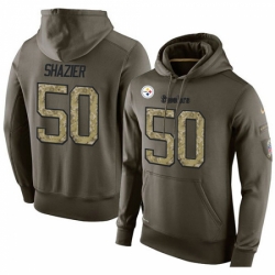NFL Nike Pittsburgh Steelers 50 Ryan Shazier Green Salute To Service Mens Pullover Hoodie