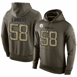 NFL Nike Pittsburgh Steelers 58 Jack Lambert Green Salute To Service Mens Pullover Hoodie