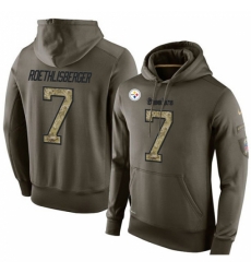NFL Nike Pittsburgh Steelers 7 Ben Roethlisberger Green Salute To Service Mens Pullover Hoodie