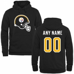 NFL Pittsburgh Steelers Black Custom Name Number Helmet Pullover Hoodie