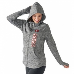 NFL San Francisco 49ers G III 4Her by Carl Banks Womens Recovery Full Zip Hoodie Heathered Gray