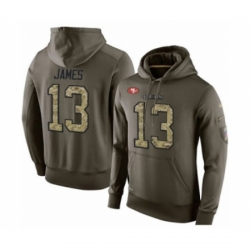 Football Mens San Francisco 49ers 13 Richie James Green Salute To Service Pullover Hoodie