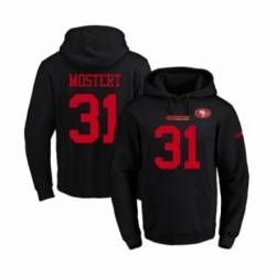 Football Mens San Francisco 49ers 31 Raheem Mostert Black Name Number Pullover Hoodie