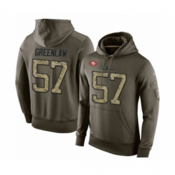 Football Mens San Francisco 49ers 57 Dre Greenlaw Green Salute To Service Pullover Hoodie
