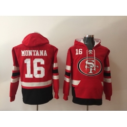 Men Nike San Francisco 49ers Joe Montana 16 NFL Winter Thick Hoodie