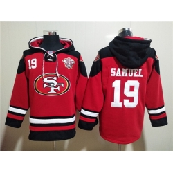 Men San Francisco 49ers 19 Deebo Samuel Red Ageless Must Have Lace Up Pullover Hoodie