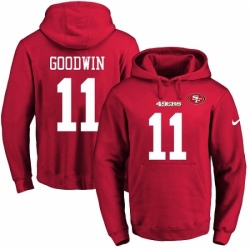 NFL Mens Nike San Francisco 49ers 11 Marquise Goodwin Red Name Number Pullover Hoodie