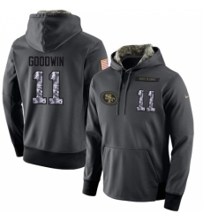 NFL Mens Nike San Francisco 49ers 11 Marquise Goodwin Stitched Black Anthracite Salute to Service Player Performance Hoodie