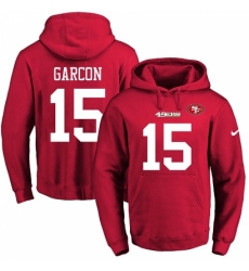 NFL Mens Nike San Francisco 49ers 15 Pierre Garcon Red Name Number Pullover Hoodie