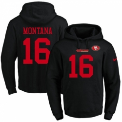 NFL Mens Nike San Francisco 49ers 16 Joe Montana Black Name Number Pullover Hoodie