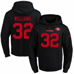 NFL Mens Nike San Francisco 49ers 32 Joe Williams Black Name Number Pullover Hoodie
