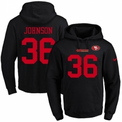 NFL Mens Nike San Francisco 49ers 36 Dontae Johnson Black Name Number Pullover Hoodie