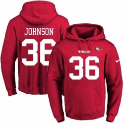 NFL Mens Nike San Francisco 49ers 36 Dontae Johnson Red Name Number Pullover Hoodie