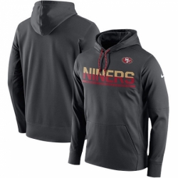 NFL Mens San Francisco 49ers Nike Anthracite Sideline Circuit Pullover Performance Hoodie