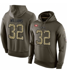 NFL Nike San Francisco 49ers 32 Joe Williams Green Salute To Service Mens Pullover Hoodie