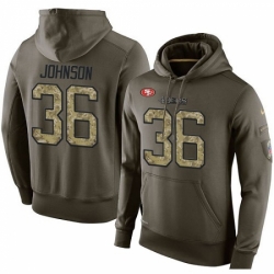 NFL Nike San Francisco 49ers 36 Dontae Johnson Green Salute To Service Mens Pullover Hoodie