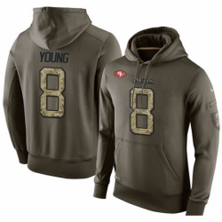 NFL Nike San Francisco 49ers 8 Steve Young Green Salute To Service Mens Pullover Hoodie
