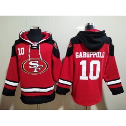 San Francisco 49ers Red Sitched Pullover Hoodie #10 Jimmy Garoppolo