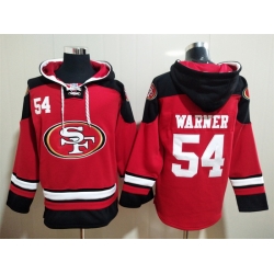 San Francisco 49ers Red Sitched Pullover Hoodie #54 Fred Warner