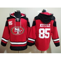 San Francisco 49ers Red Sitched Pullover Hoodie  #85 George Kittle