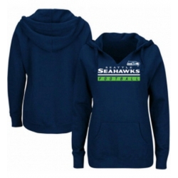 NFL Seattle Seahawks Majestic Womens Self Determination Pullover Hoodie College Navy