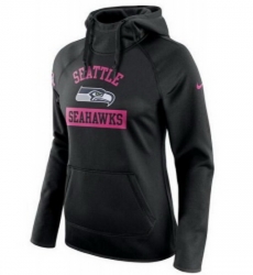 NFL Seattle Seahawks Nike Womens Breast Cancer Awareness Circuit Performance Pullover Hoodie Black