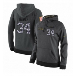 NFL Womens Nike Seattle Seahawks 34 Thomas Rawls Stitched Black Anthracite Salute to Service Player Performance Hoodie