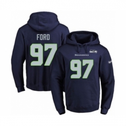 Football Mens Seattle Seahawks 97 Poona Ford Navy Blue Name Number Pullover Hoodie