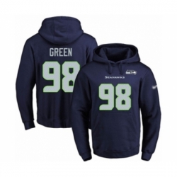 Football Mens Seattle Seahawks 98 Rasheem Green Navy Blue Name Number Pullover Hoodie