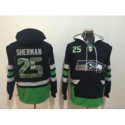 Men Nike Seattle Seahawks Richard Sherman 25 NFL Winter Thick Hoodie