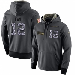 NFL Mens Nike Seattle Seahawks 12th Fan Stitched Black Anthracite Salute to Service Player Performance Hoodie