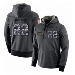NFL Mens Nike Seattle Seahawks 22 C J Prosise Stitched Black Anthracite Salute to Service Player Performance Hoodie