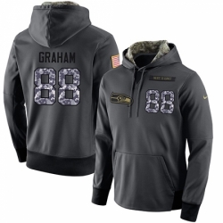 NFL Mens Nike Seattle Seahawks 88 Jimmy Graham Stitched Black Anthracite Salute to Service Player Performance Hoodie