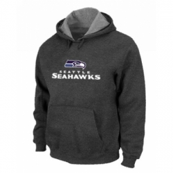 NFL Mens Nike Seattle Seahawks Authentic Logo Pullover Hoodie Dark Grey