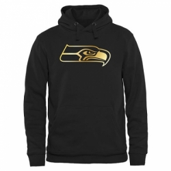 NFL Mens Seattle Seahawks Pro Line Black Gold Collection Pullover Hoodie