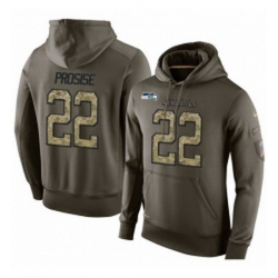 NFL Nike Seattle Seahawks 22 C J Prosise Green Salute To Service Mens Pullover Hoodie