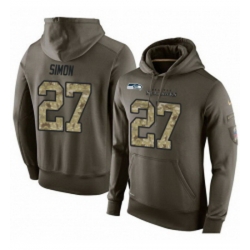 NFL Nike Seattle Seahawks 27 Tharold Simon Green Salute To Service Mens Pullover Hoodie