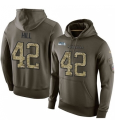 NFL Nike Seattle Seahawks 42 Delano Hill Green Salute To Service Mens Pullover Hoodie
