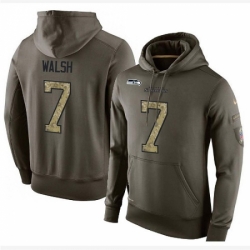 NFL Nike Seattle Seahawks 7 Blair Walsh Green Salute To Service Mens Pullover Hoodie