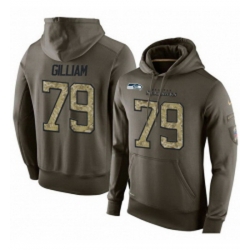 NFL Nike Seattle Seahawks 79 Garry Gilliam Green Salute To Service Mens Pullover Hoodie