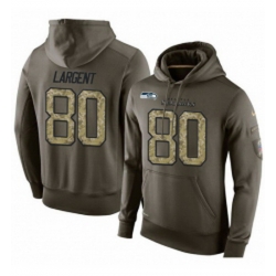 NFL Nike Seattle Seahawks 80 Steve Largent Green Salute To Service Mens Pullover Hoodie